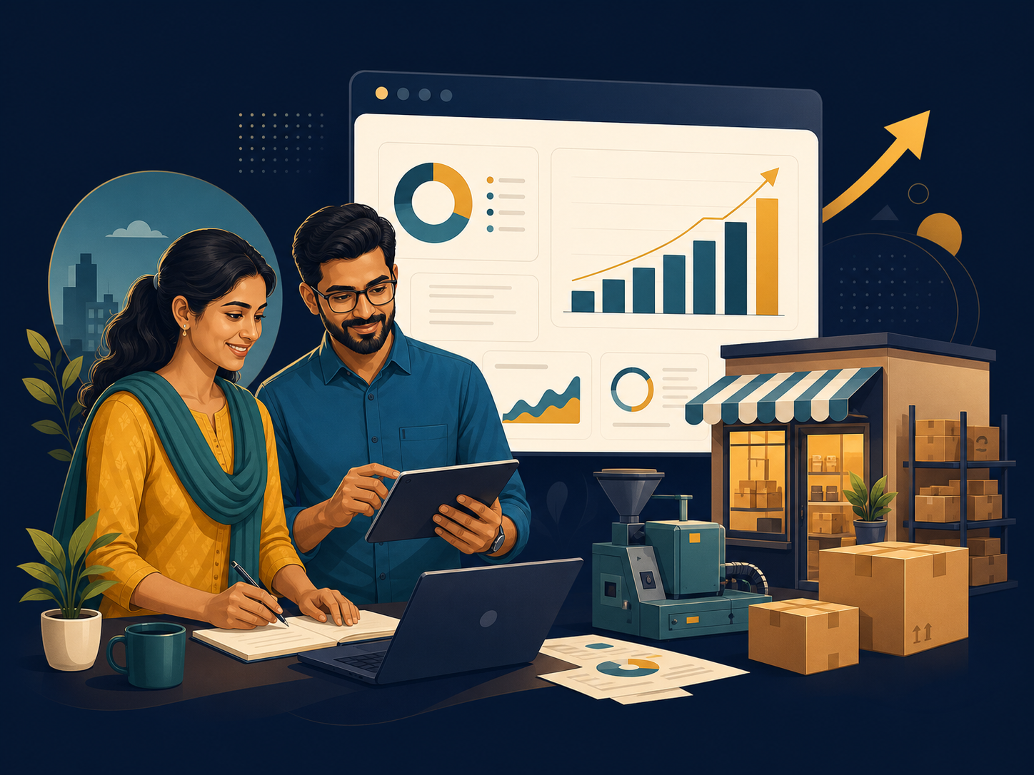 Indian entrepreneurs planning business growth